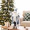 Glitzhome; Glitzhome® 18" Faux Fur Deluxe Blue Christmas Santa Figurine with Porcelain Face; Category:Christmas Santas; Image:3